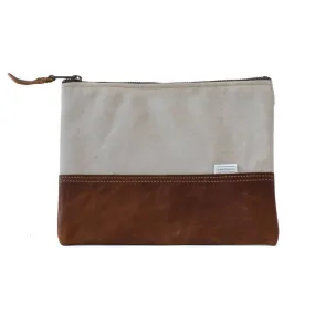 Leather Clutch - Brandy & Natural