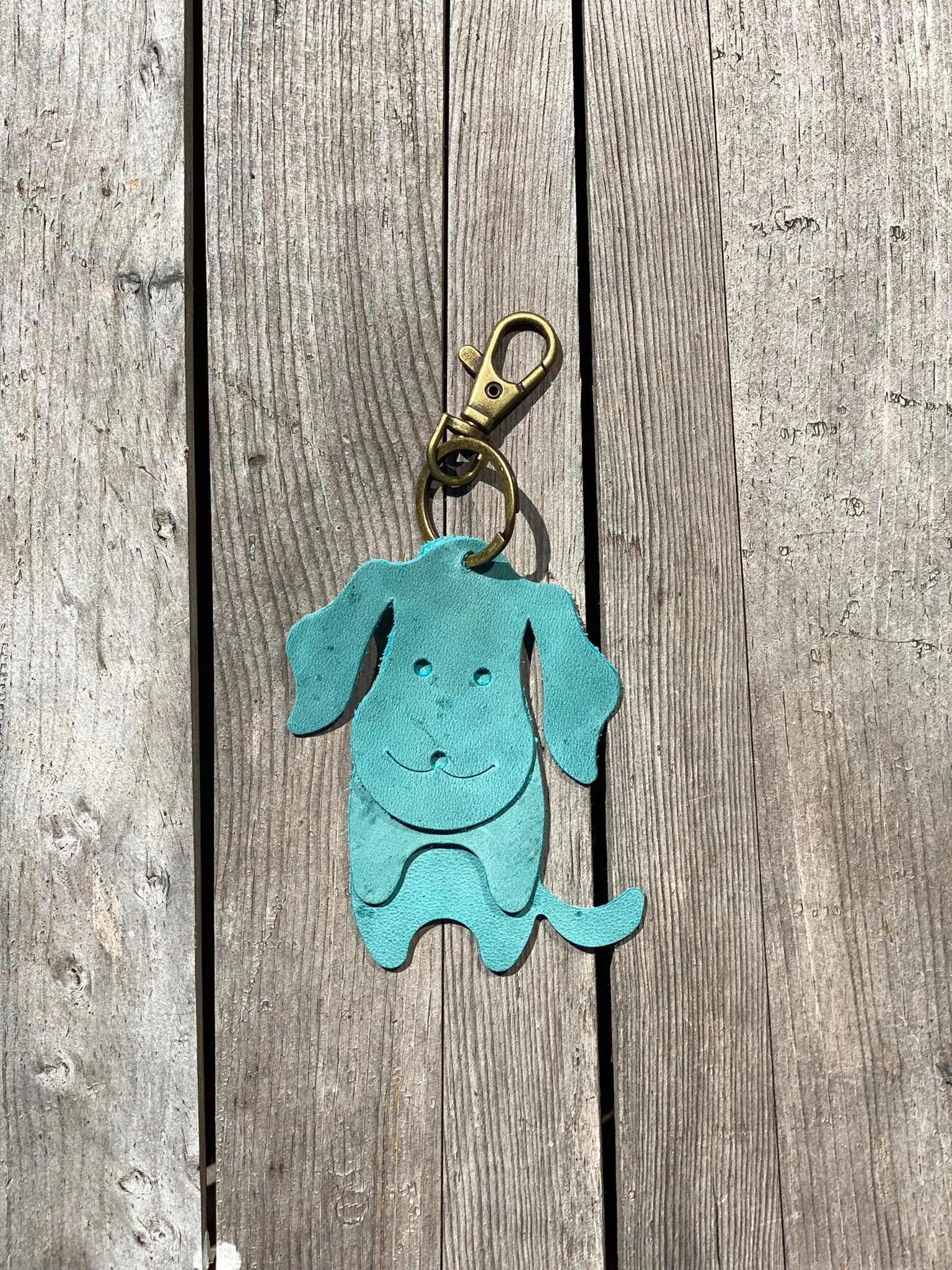 Leather Dog Keyring Purse Charm, Bag Clip on Dog Fob, Cute Dog Lovers Accessory