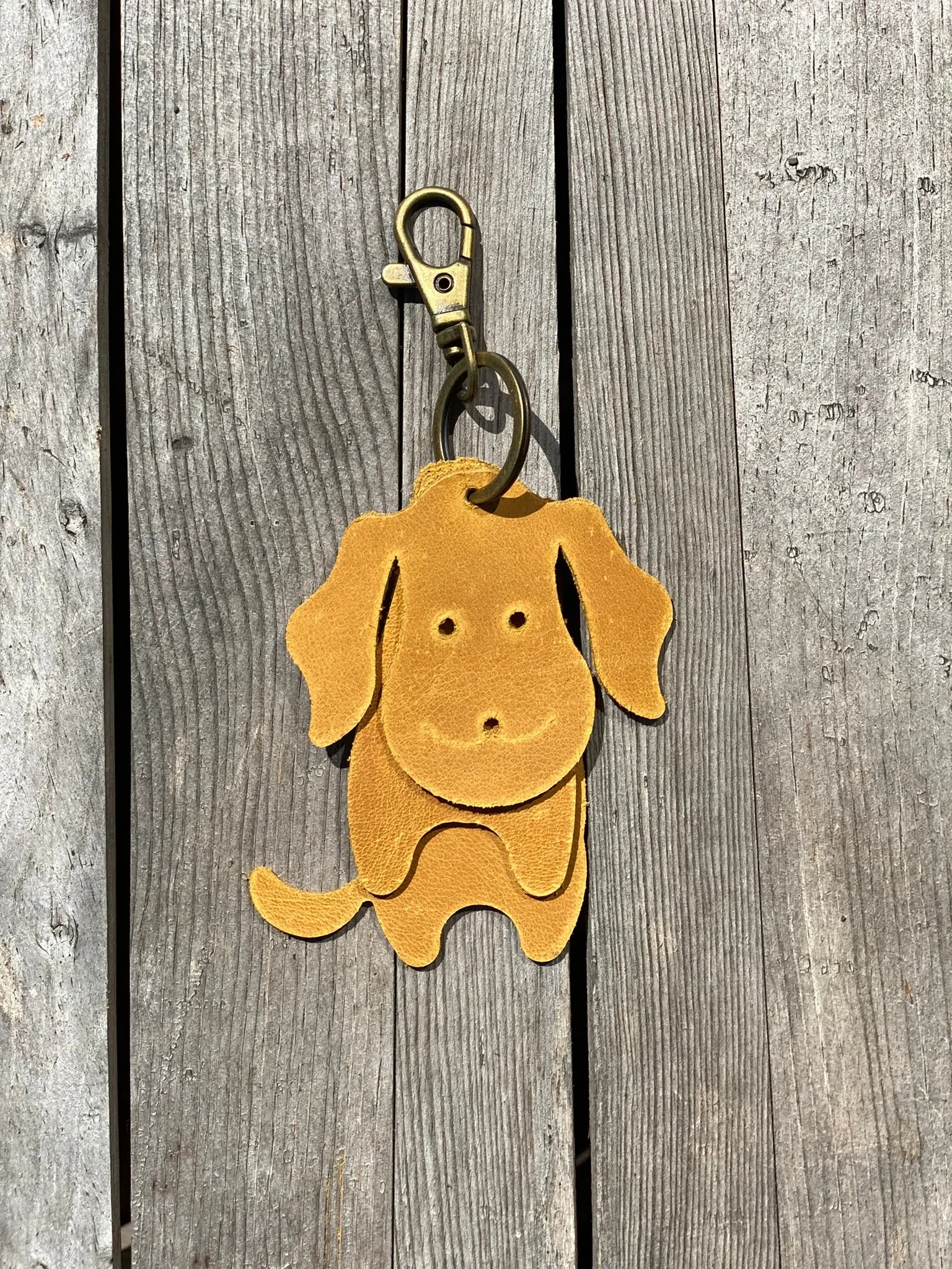 Leather Dog Keyring Purse Charm, Bag Clip on Dog Fob, Cute Dog Lovers Accessory