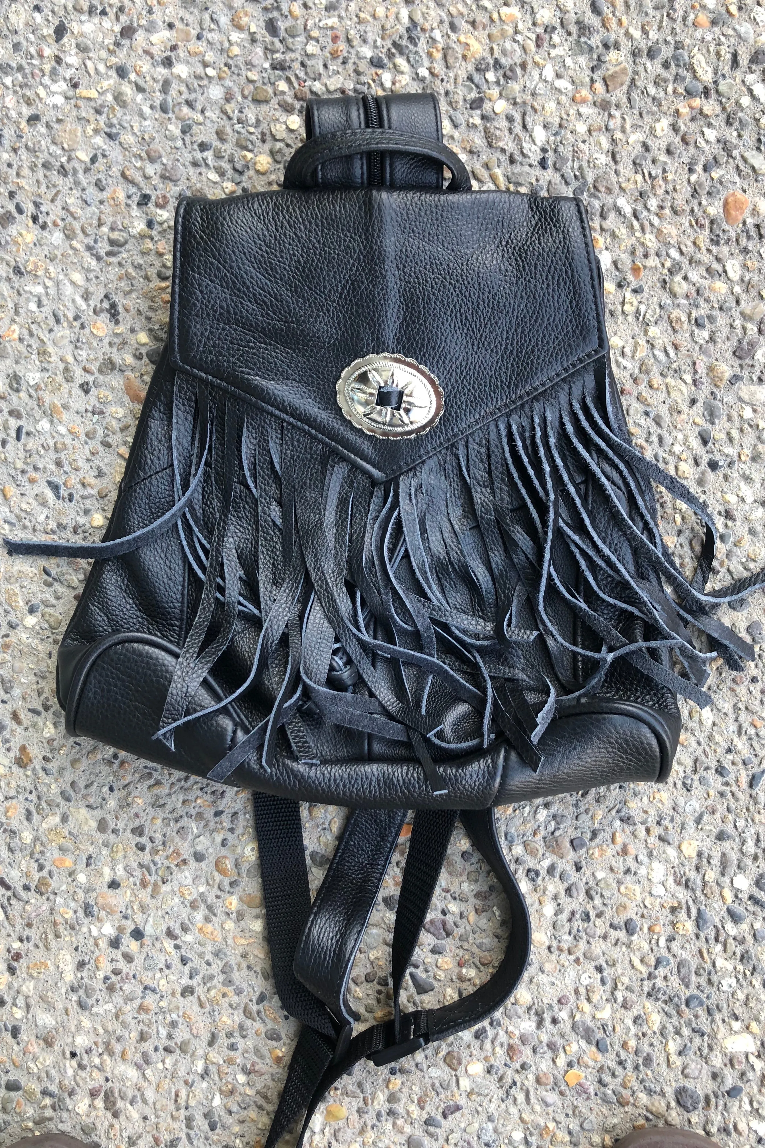 Leather Fringe Backpack