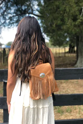 Leather Fringe Backpack