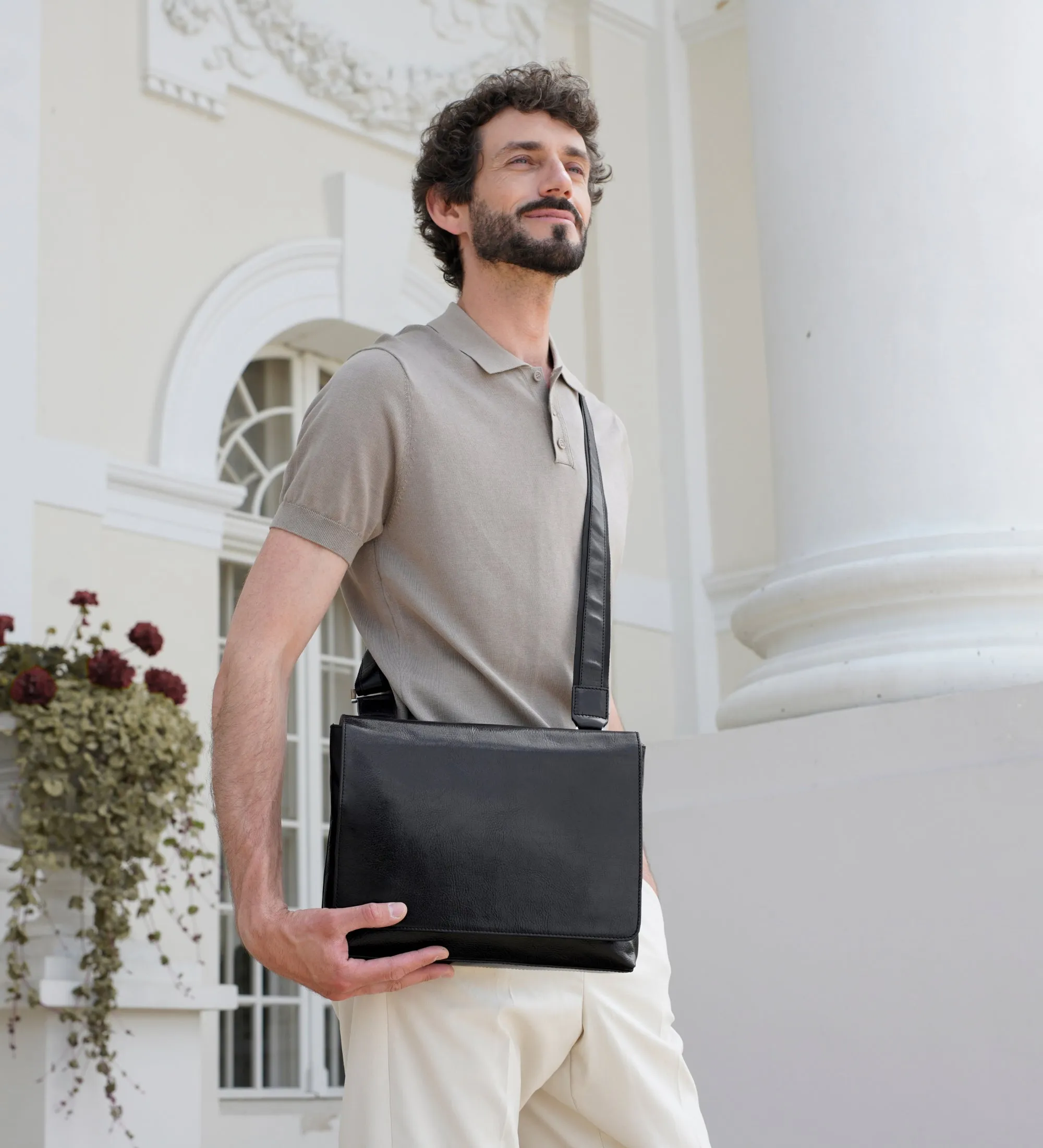 Leather Messenger Bag - A Room with a View