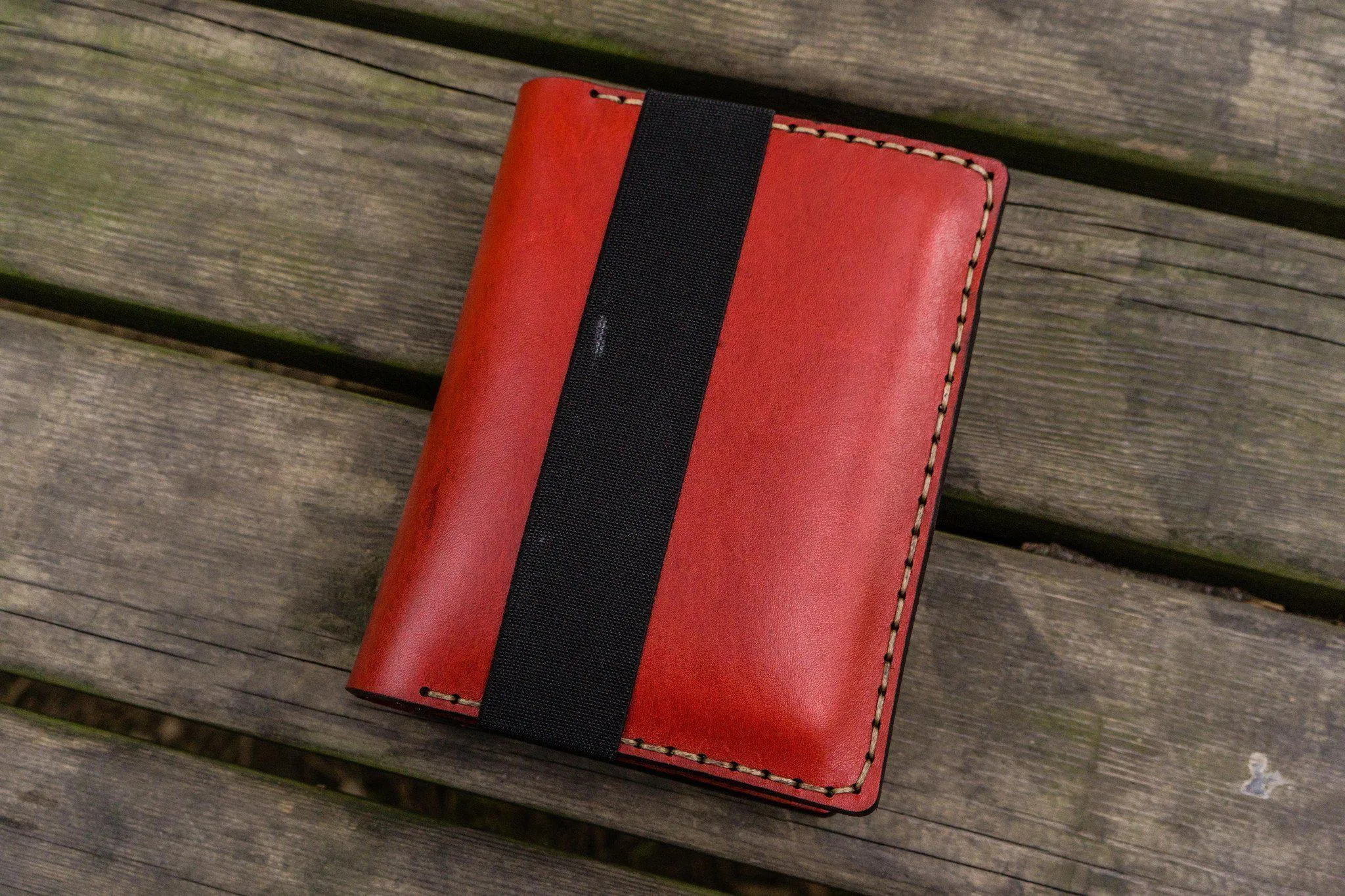 Leather Pocket Moleskine Journal Cover - Red