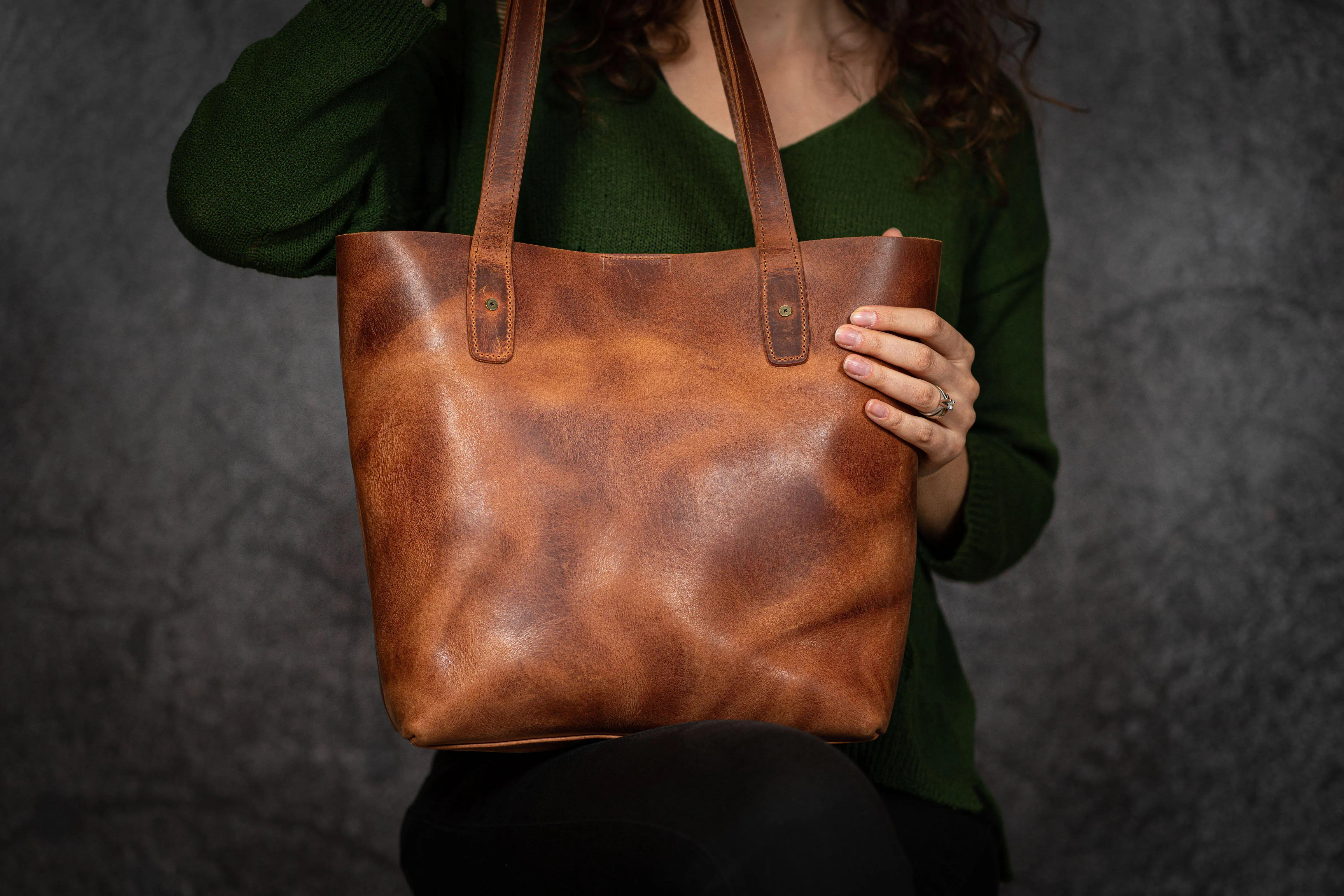 Leather Tote Bag - Crazy Horse Tan