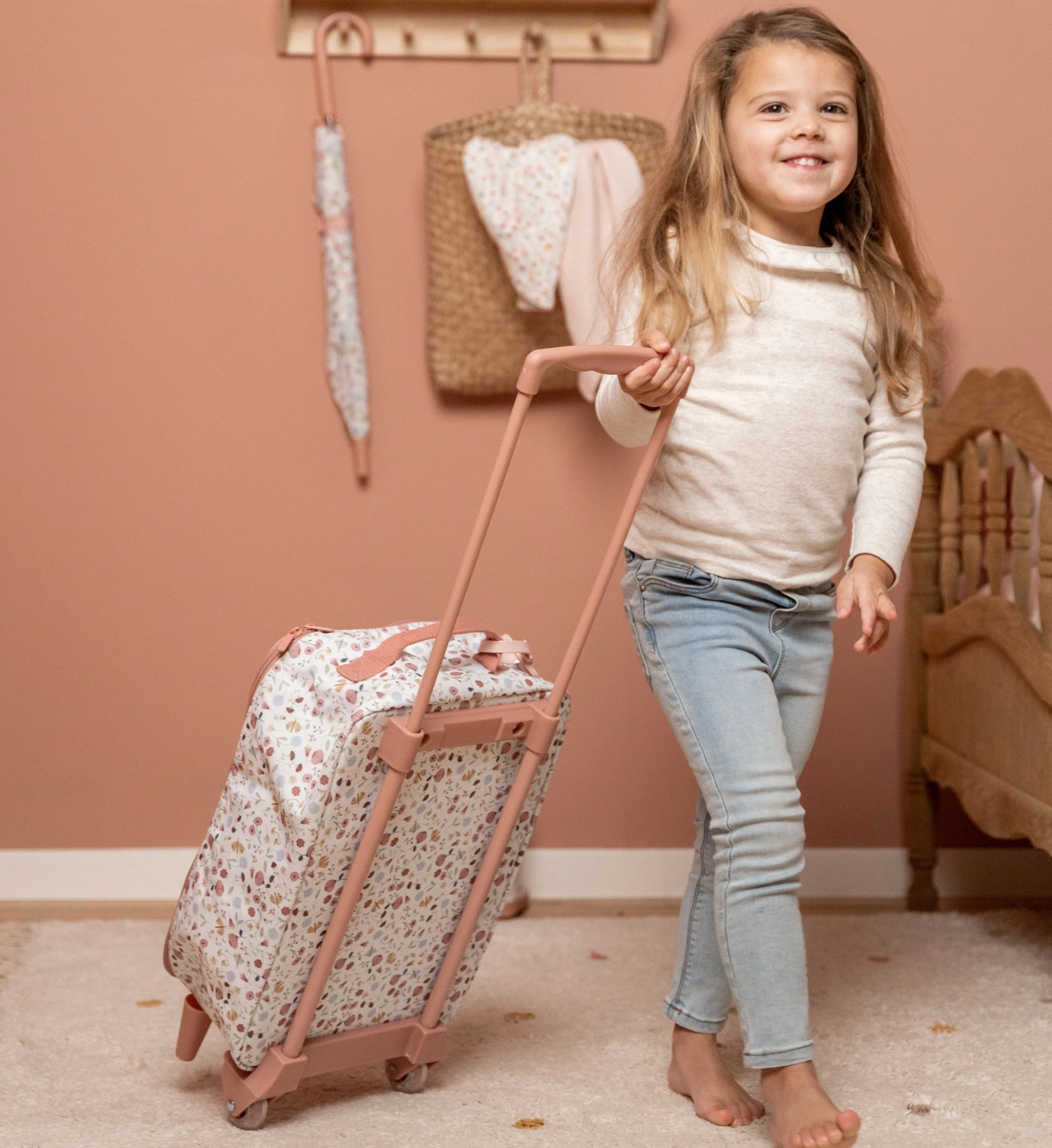 Little Dutch Children's suitcase Trolley | Flowers & Butterflies