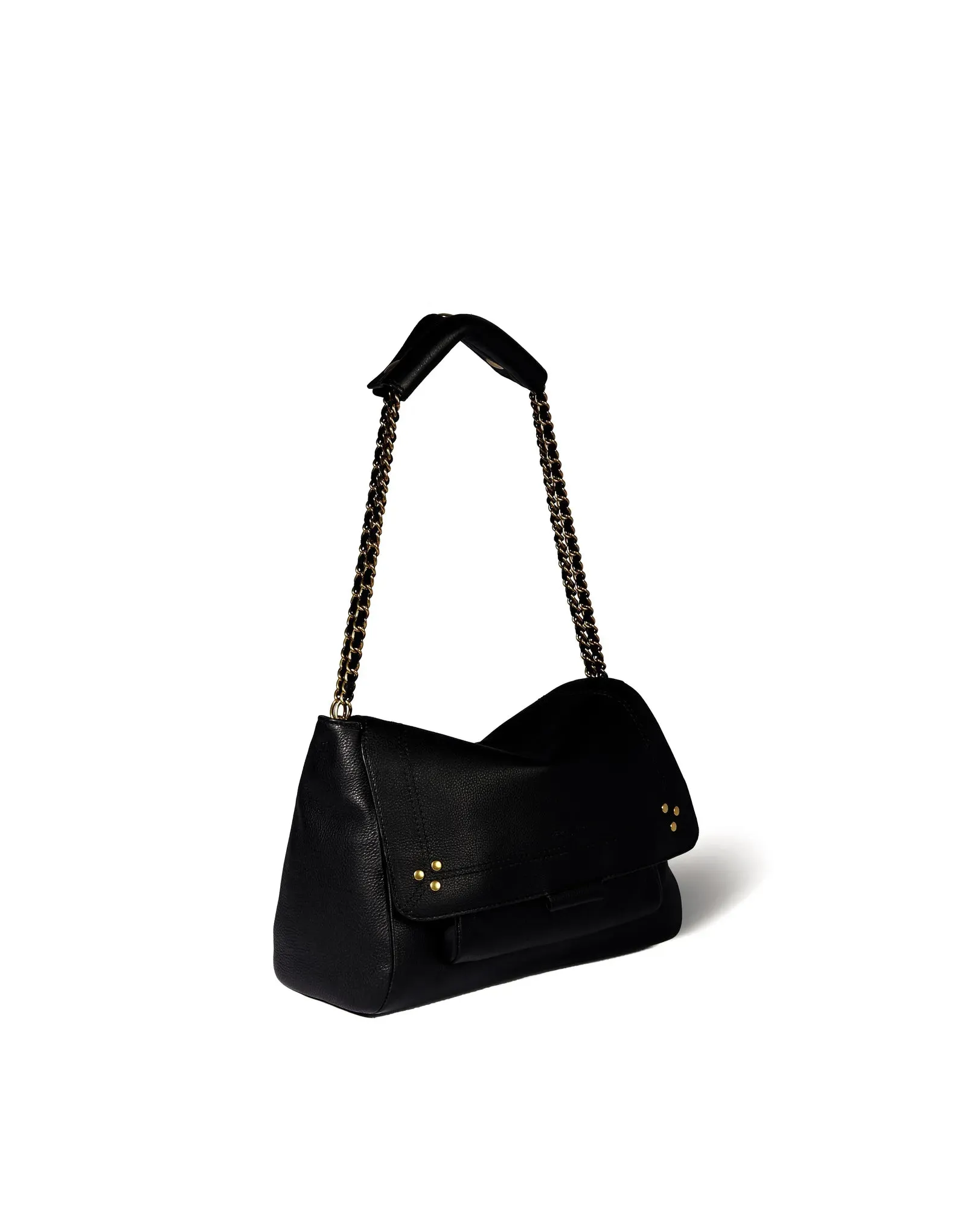 Lulu M Bag in Noir Brass Calfskin