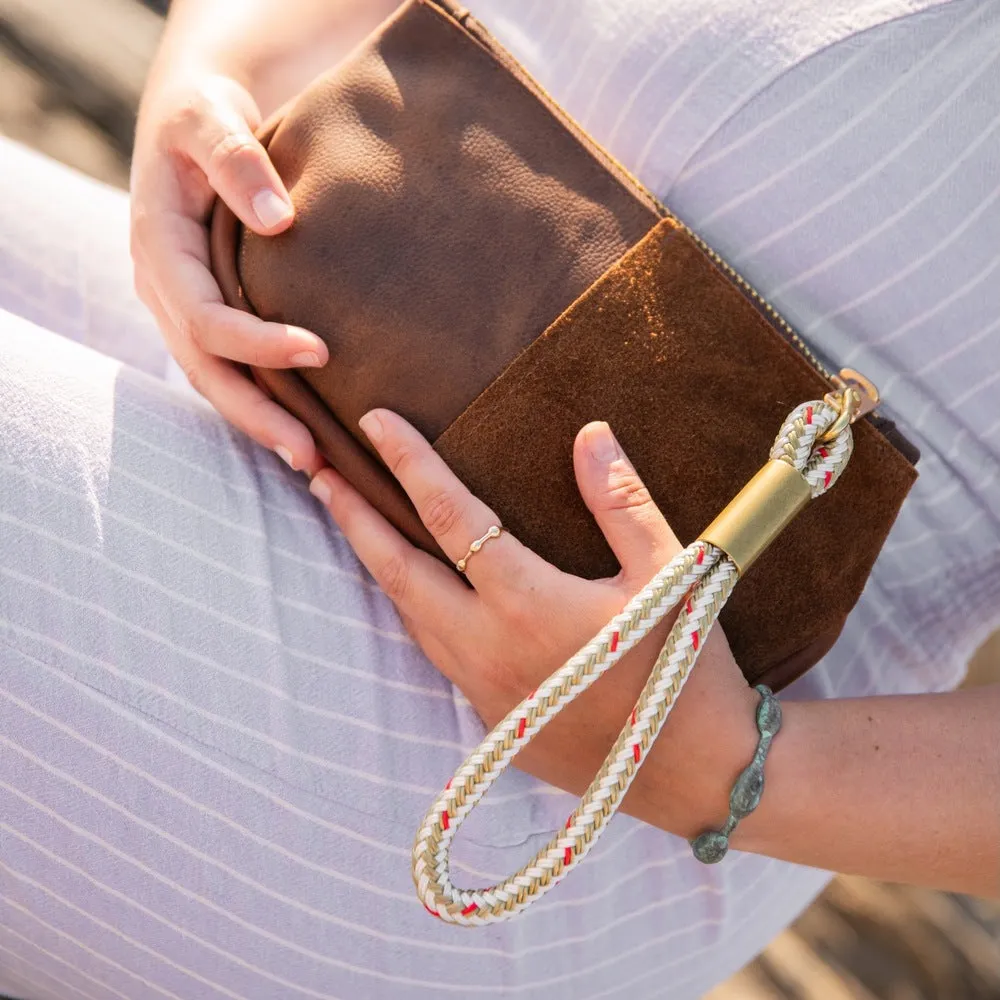 Makeup Bag in Brown Leather