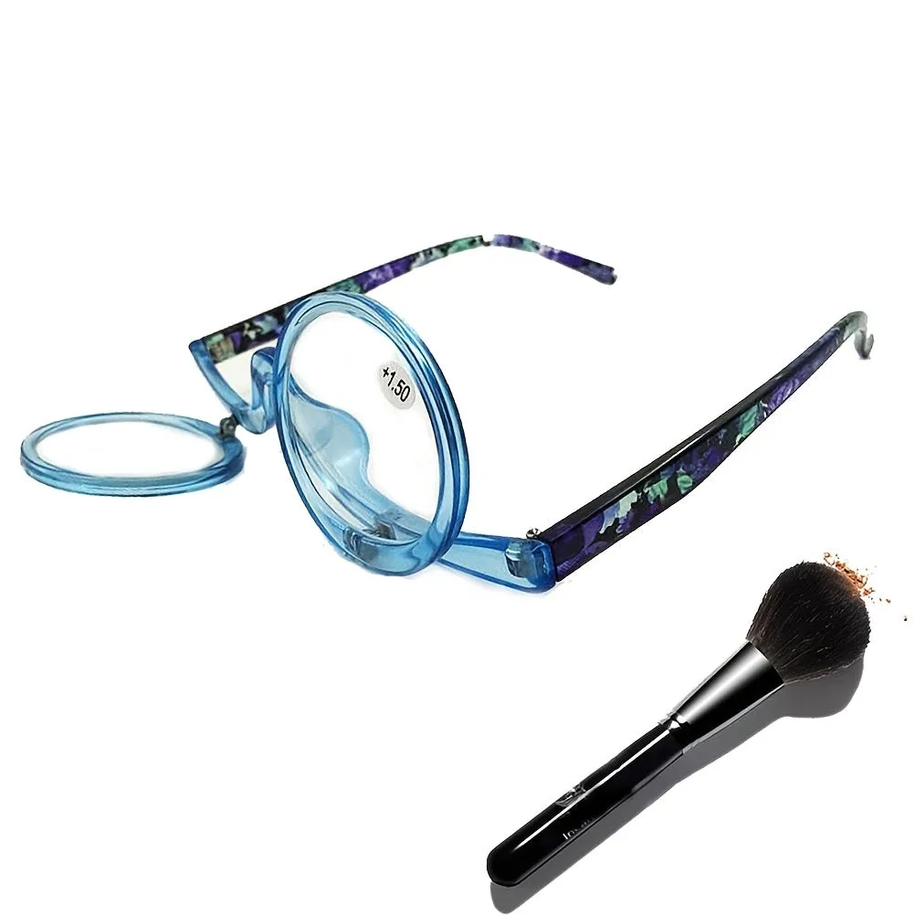 Makeup Glasses with Magnifying Flip Down Lenses for Women