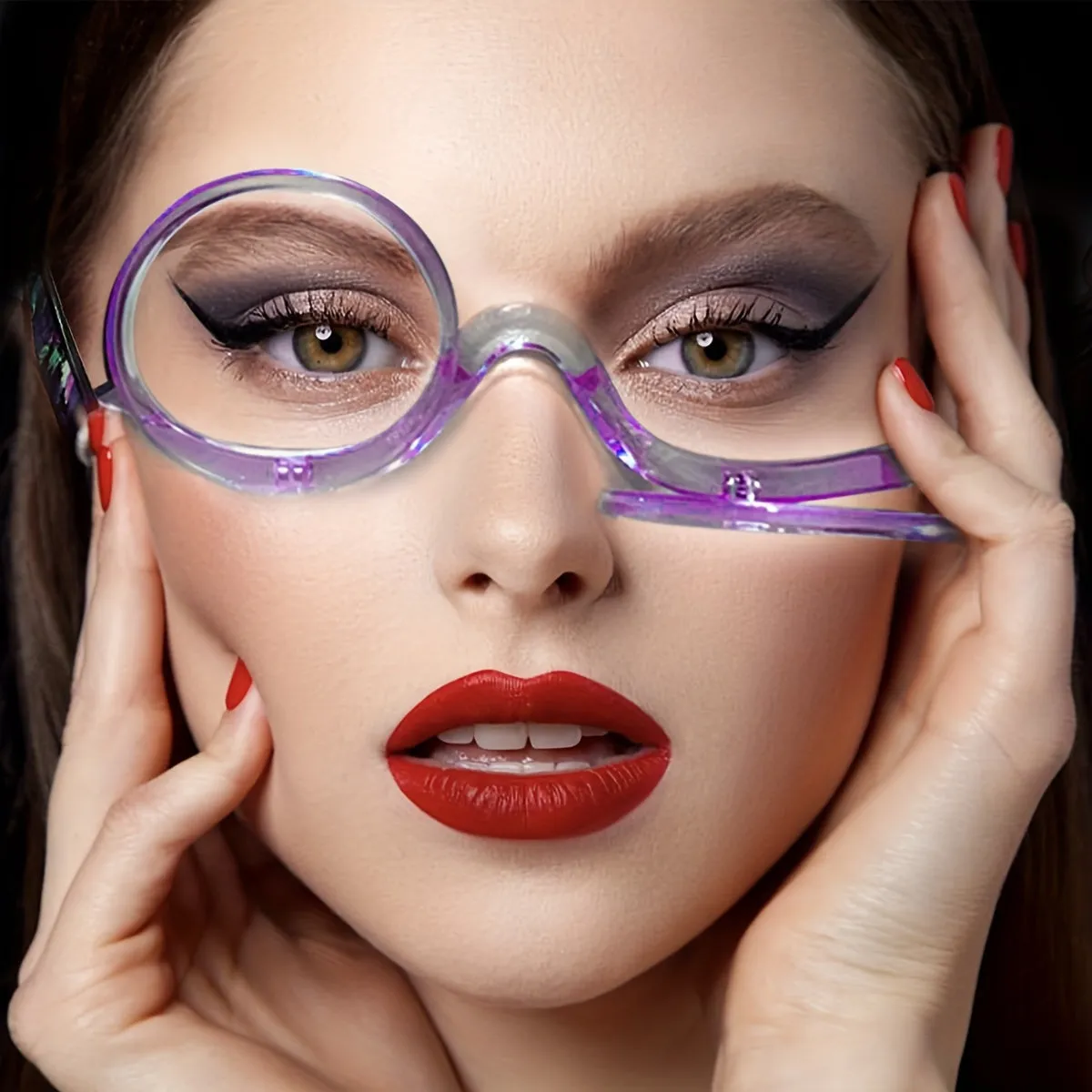 Makeup Glasses with Magnifying Flip Down Lenses for Women