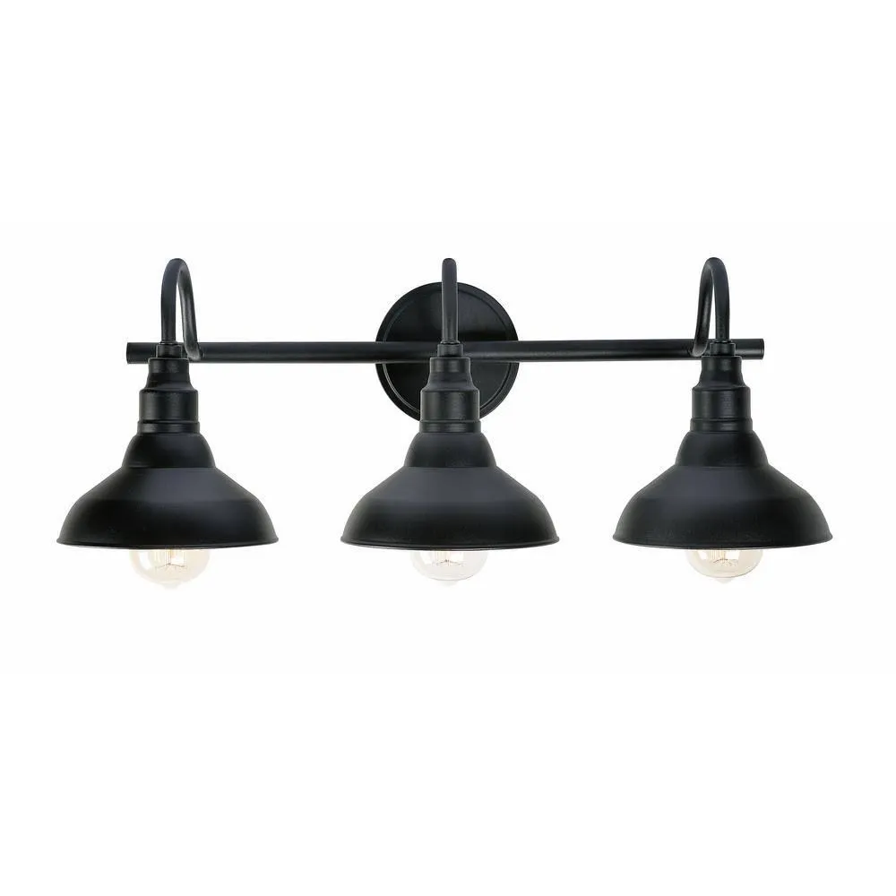 Manor Brook Barnes 3-Light Black Vanity Light MB100363