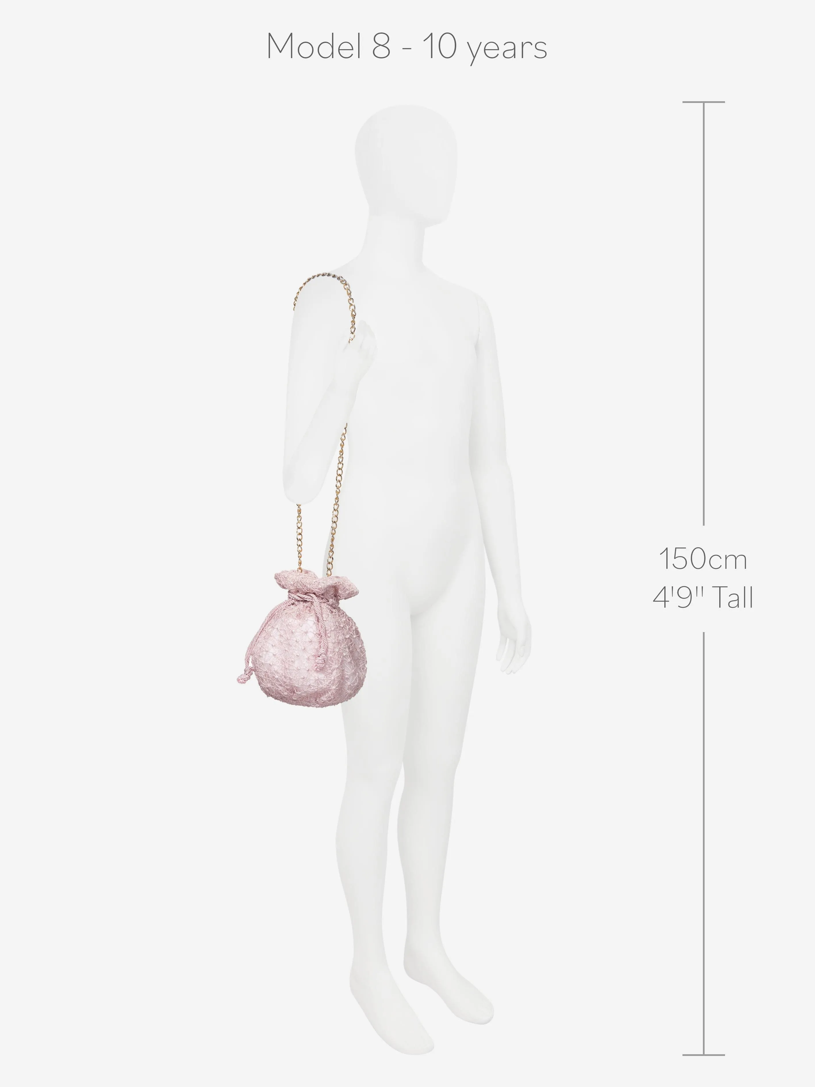 Marchesa Girls Chain Embellished Bucket Bag in Pink