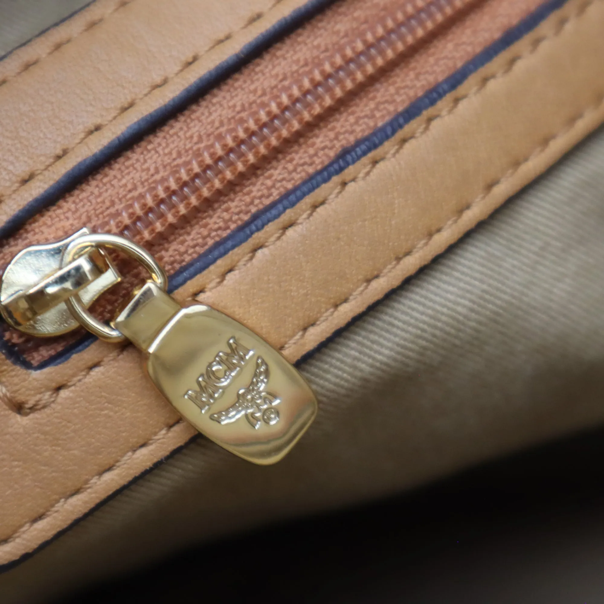MCM Visetos Leather Hobo Shoulder Bag