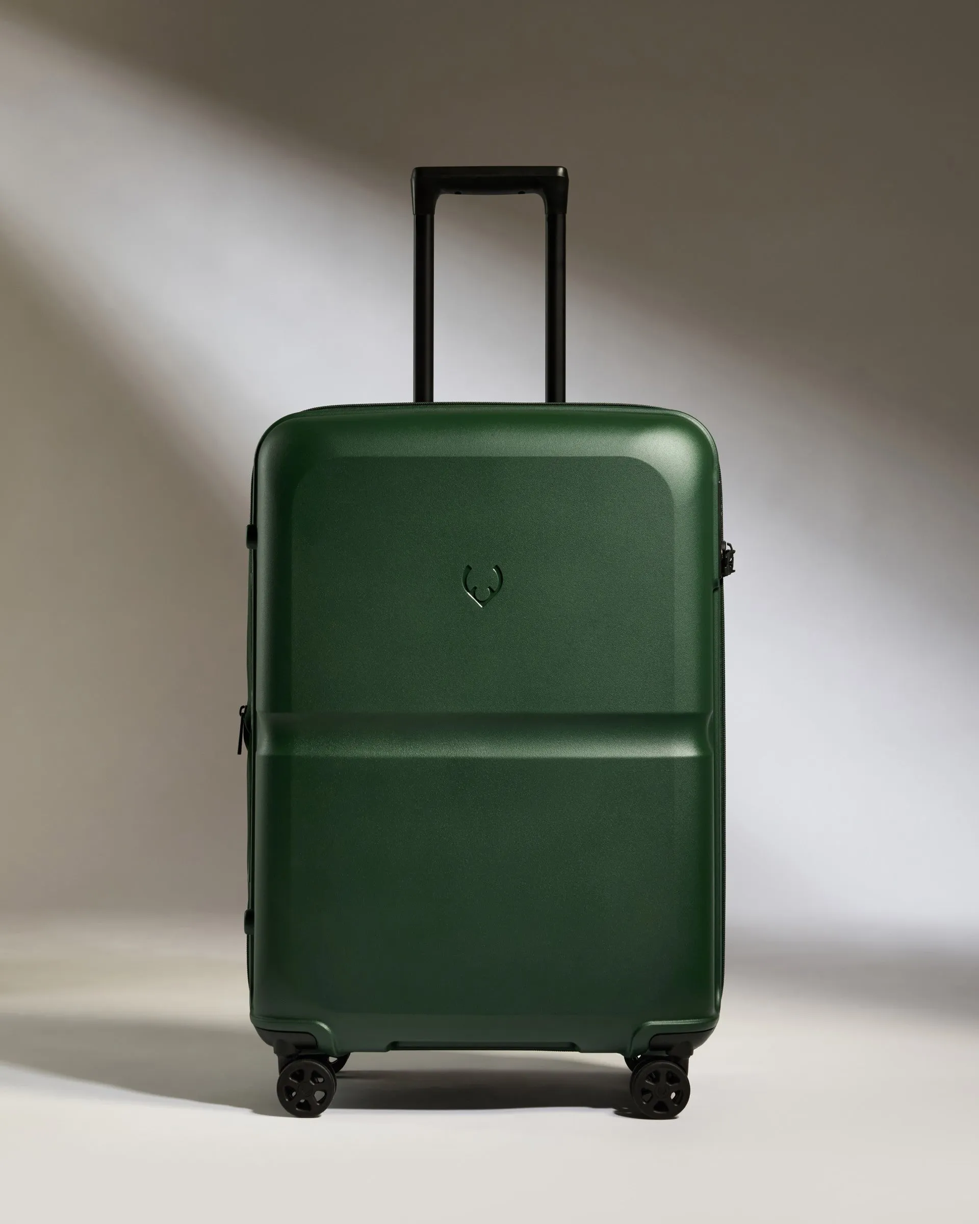 Medium Suitcase in Antler Green - Single Stripe