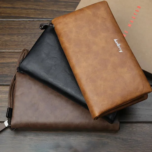 Men Multifunctional Long Business Wallet Phone Bag Clutch