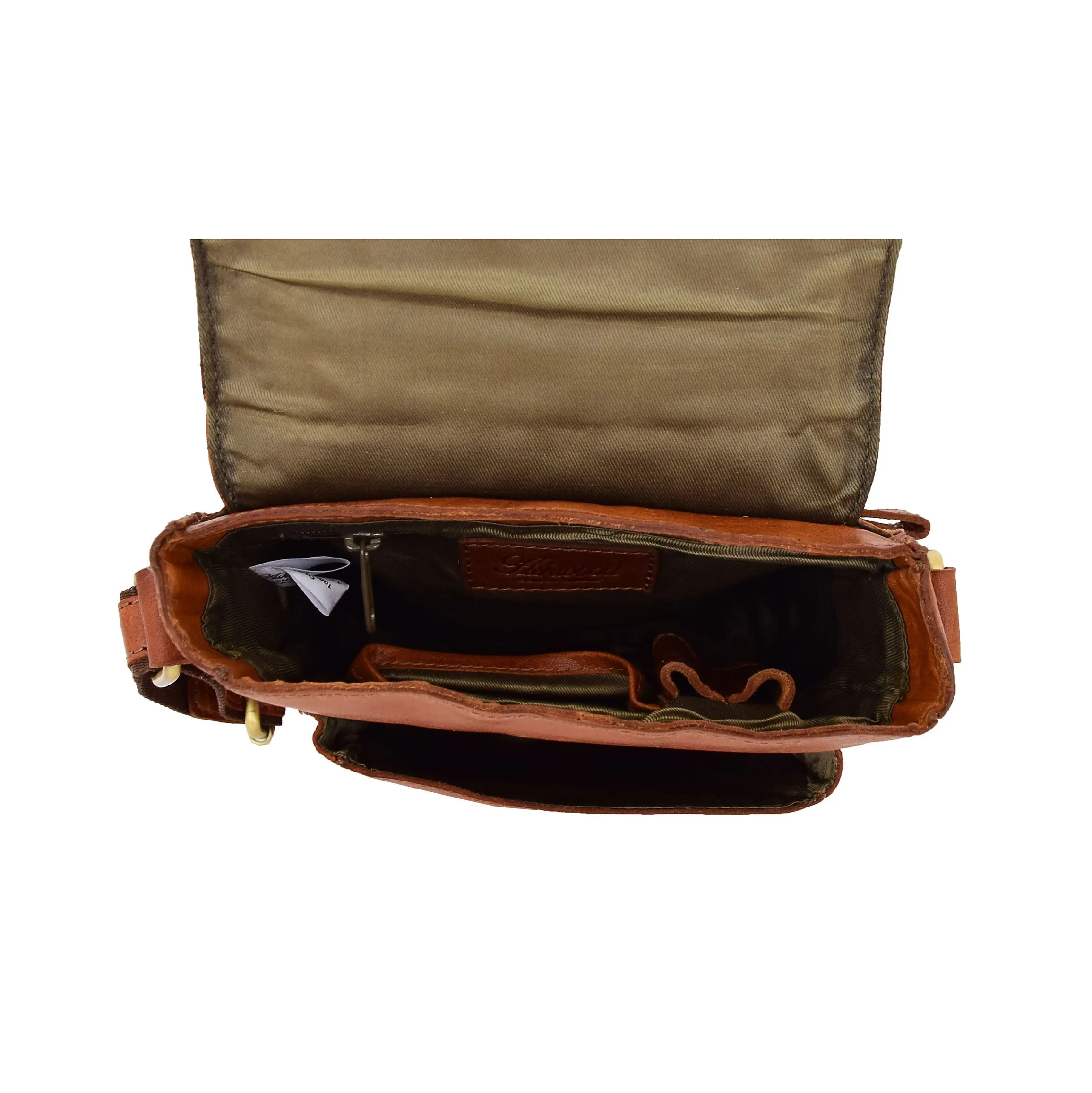 Mens Leather Cross Body Flight Bag Oldenburg Tan