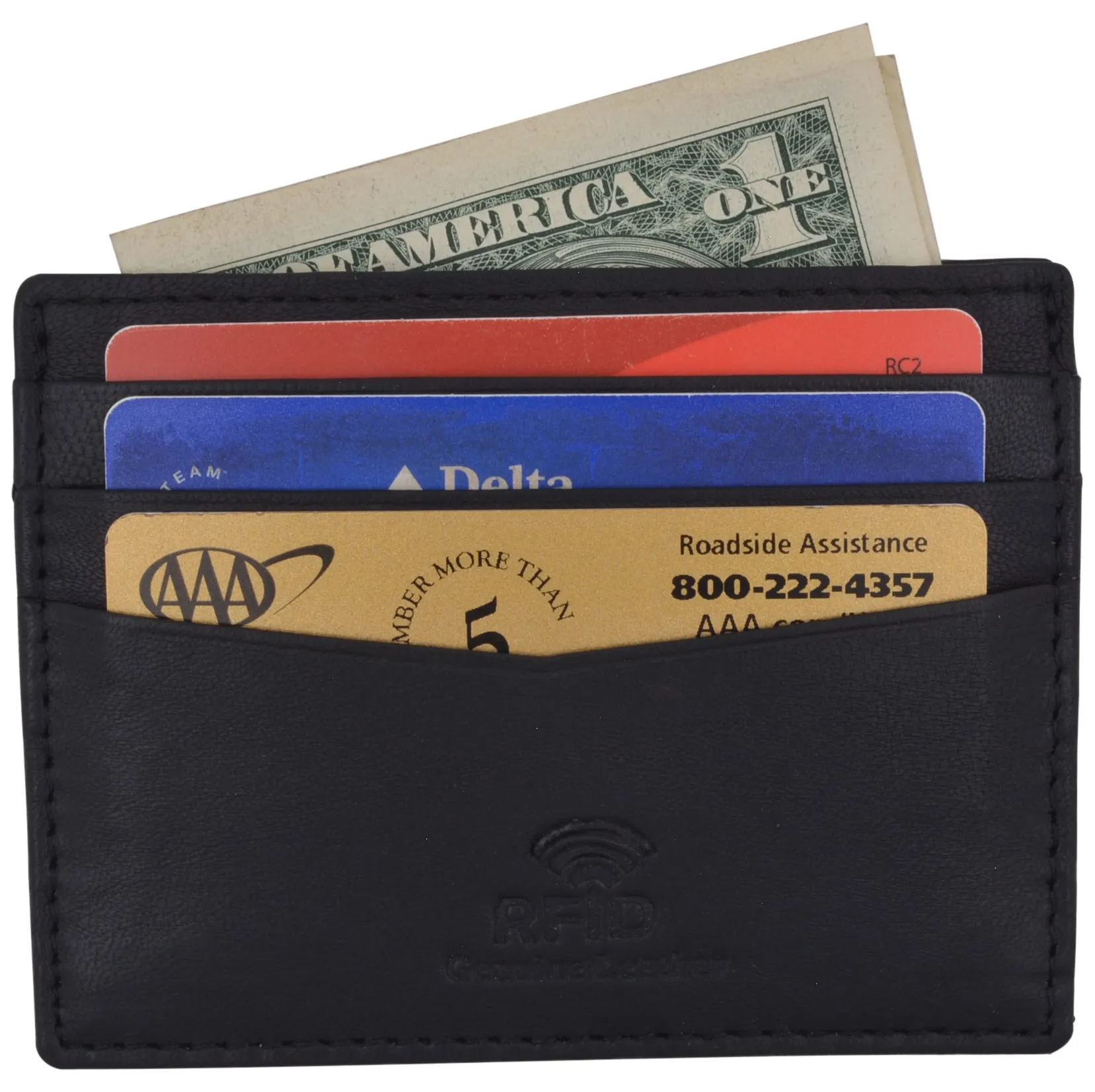 Men's RFID Blocking Leather Slim Credit Card Holder RFIDP170