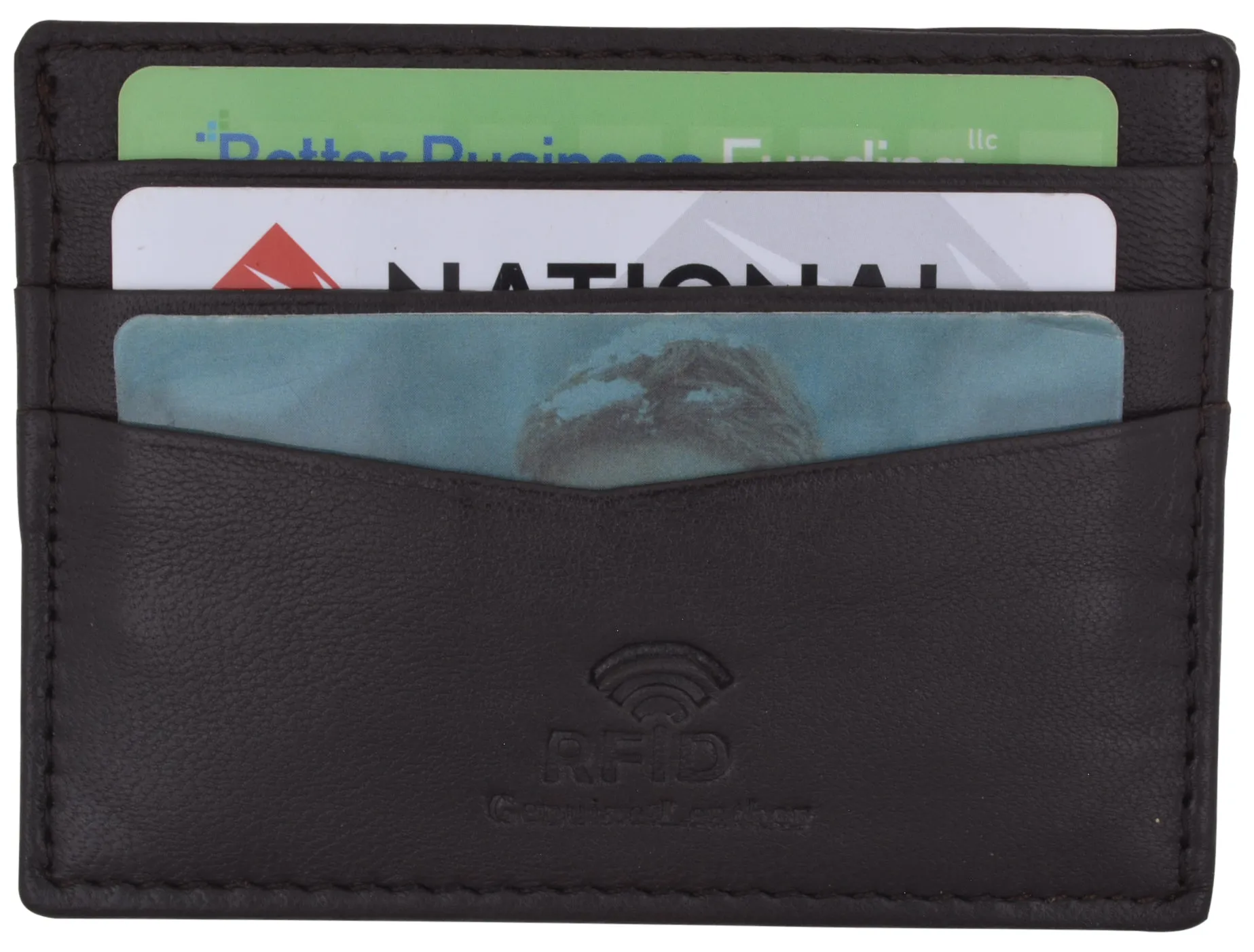 Men's RFID Blocking Leather Slim Credit Card Holder RFIDP170