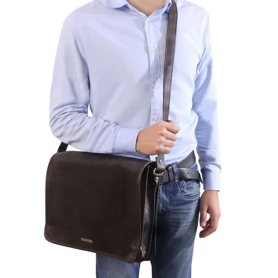 Messenger Double - Leather Laptop Messenger Bag