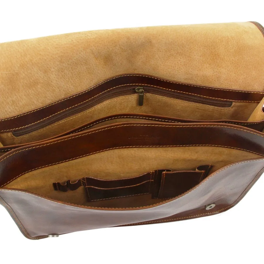 Messenger Double - Leather Laptop Messenger Bag