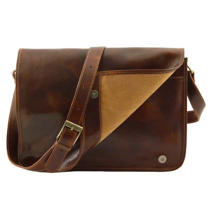 Messenger Double - Leather Laptop Messenger Bag