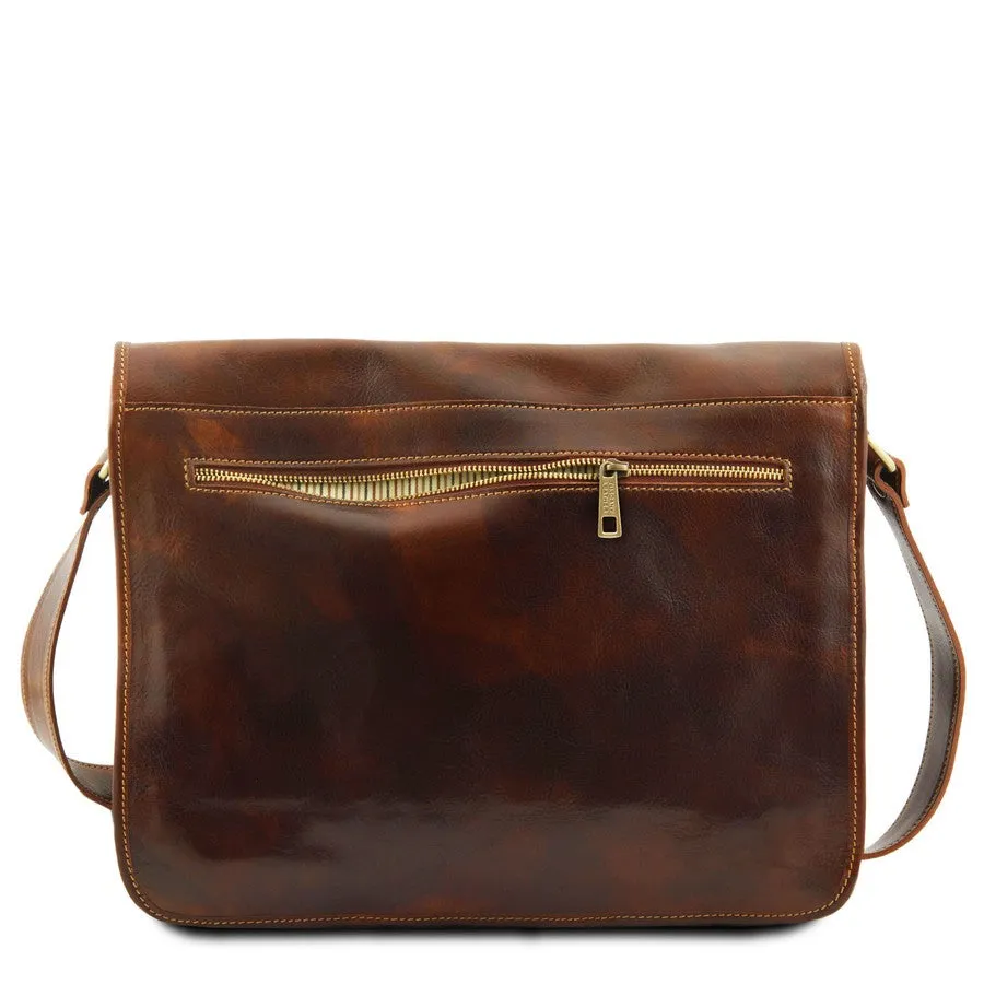 Messenger Double - Leather Laptop Messenger Bag