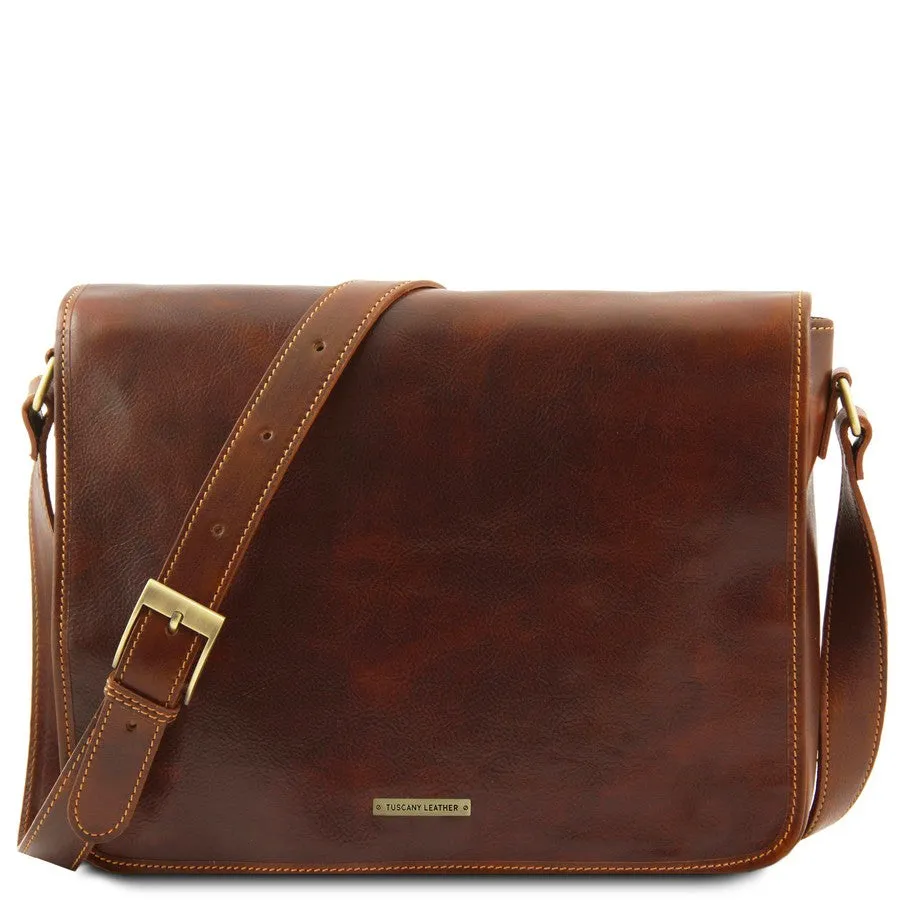 Messenger Double - Leather Laptop Messenger Bag