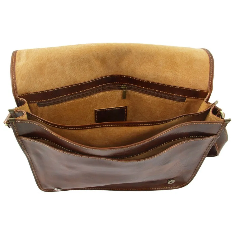 Messenger Double - Leather Laptop Messenger Bag