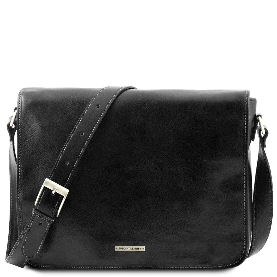 Messenger Double - Leather Laptop Messenger Bag