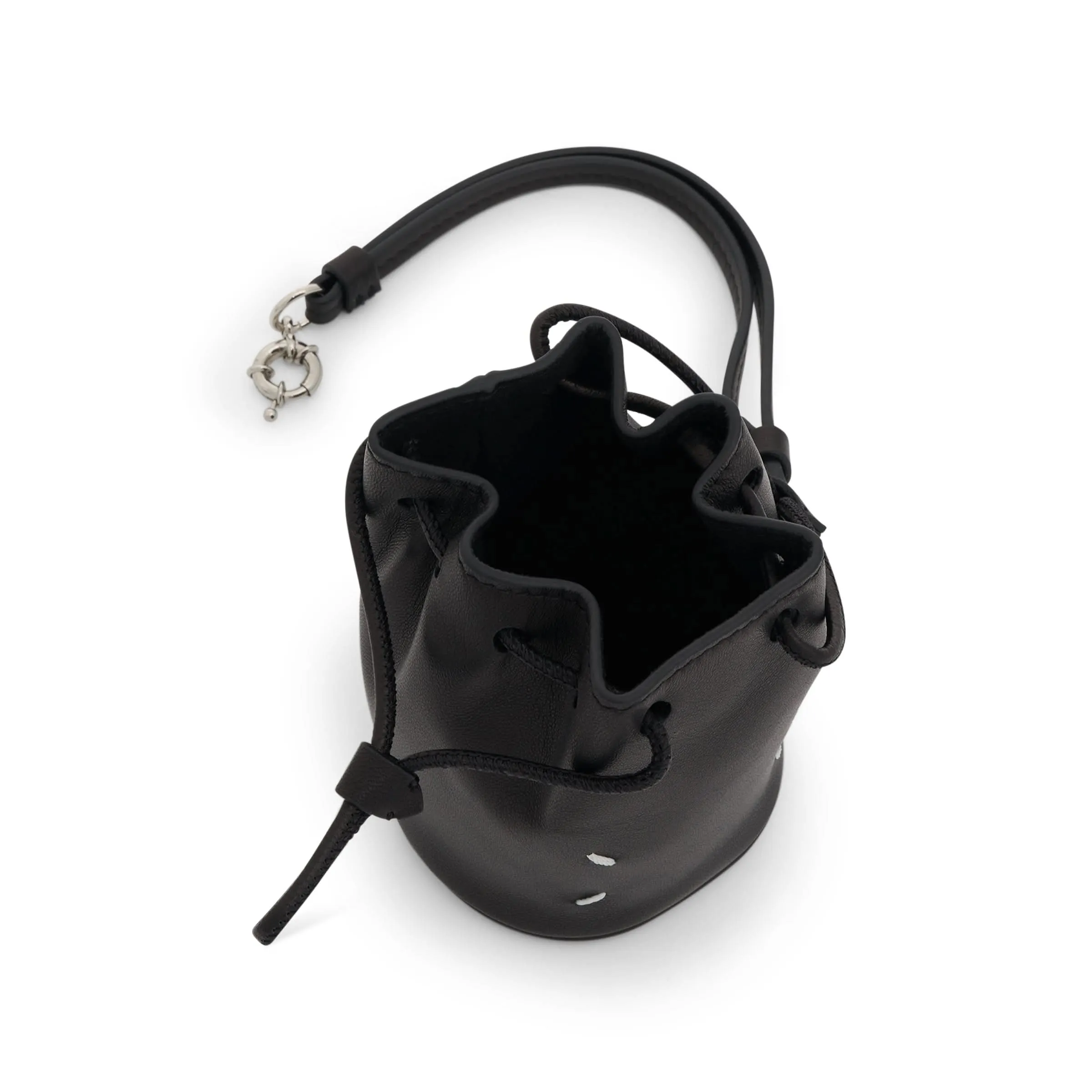 Micro Tabi Bucket Bag in Black