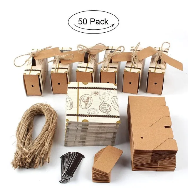 Mini Suitcase Kraft Candy Box