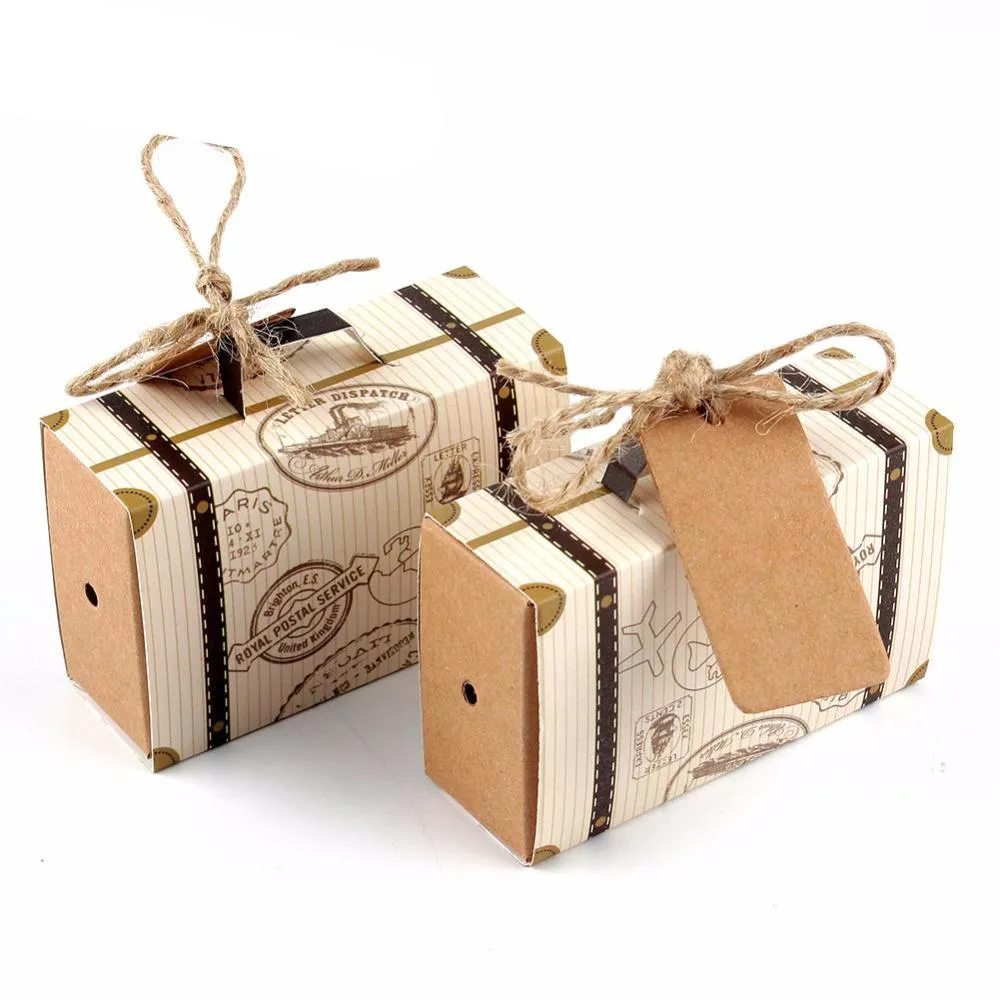 Mini Suitcase Kraft Candy Box