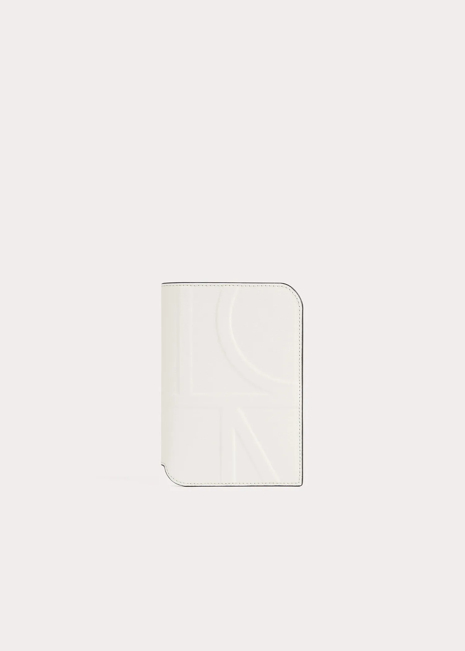 Monogram leather passport holder milk