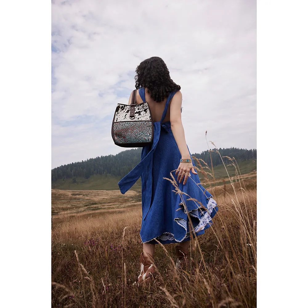 Mountain Trail Convertible Leather & Hairon Bag