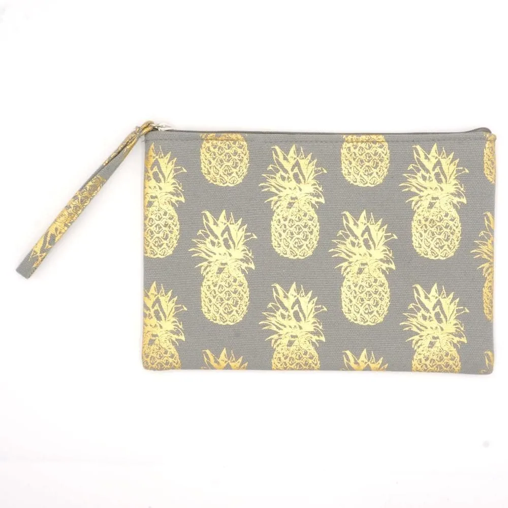 MP0134 Gold Foil Pineapple Pouch/Make-up Bag