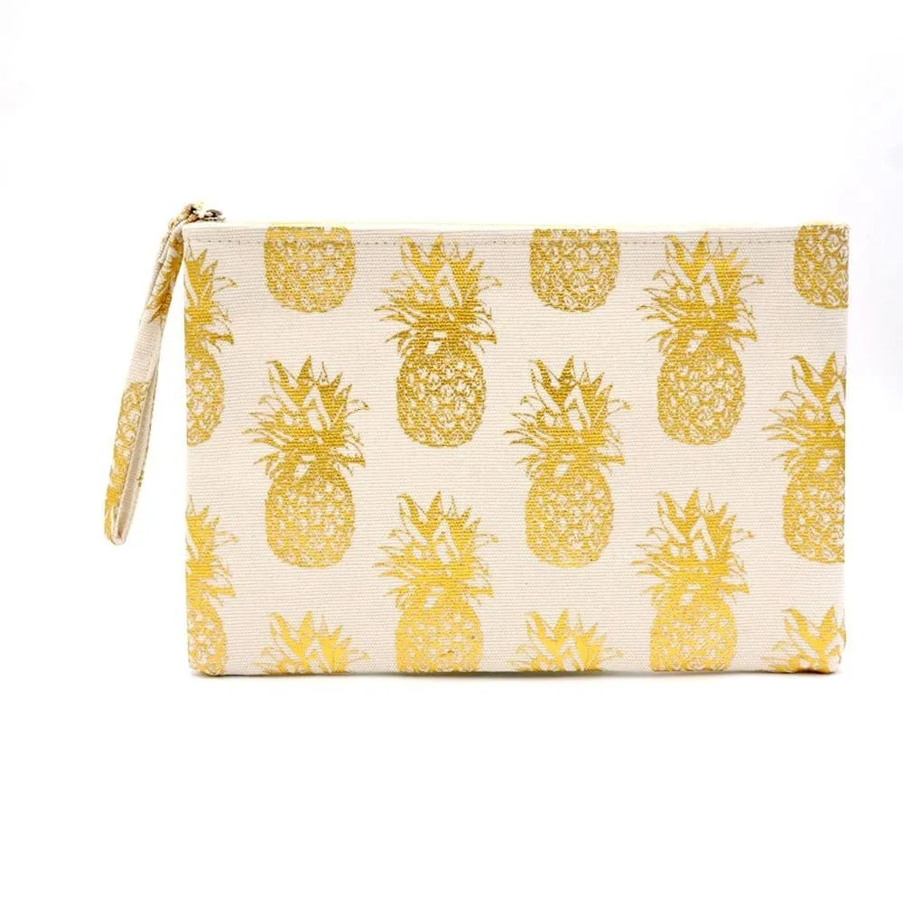 MP0134 Gold Foil Pineapple Pouch/Make-up Bag