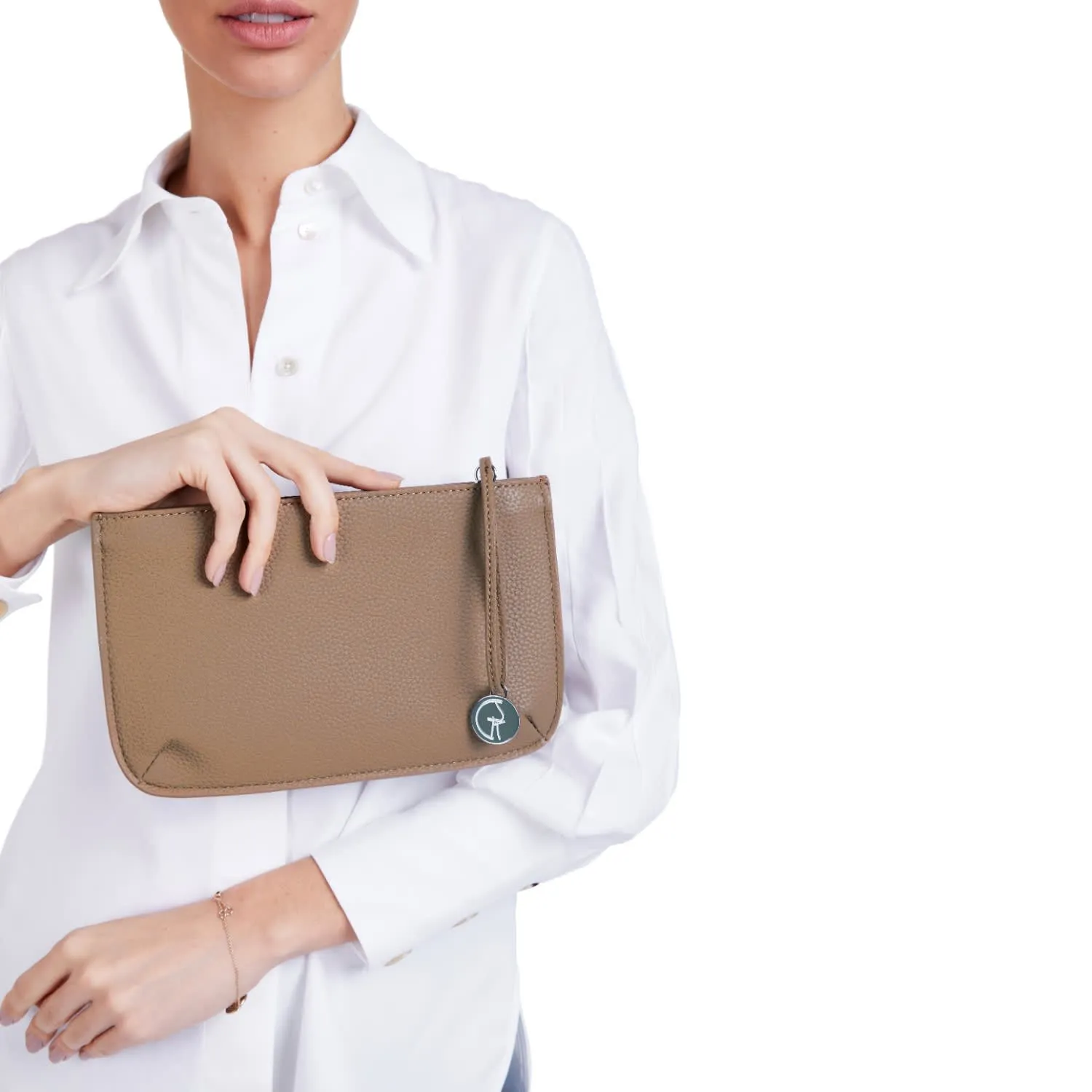 Multi-Function Vegan Leather Clutch | Beige