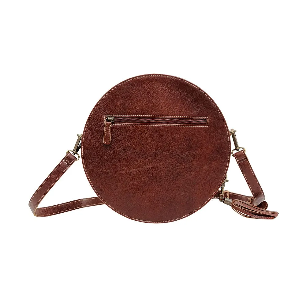 Myra Crimson Orchid Round Bag