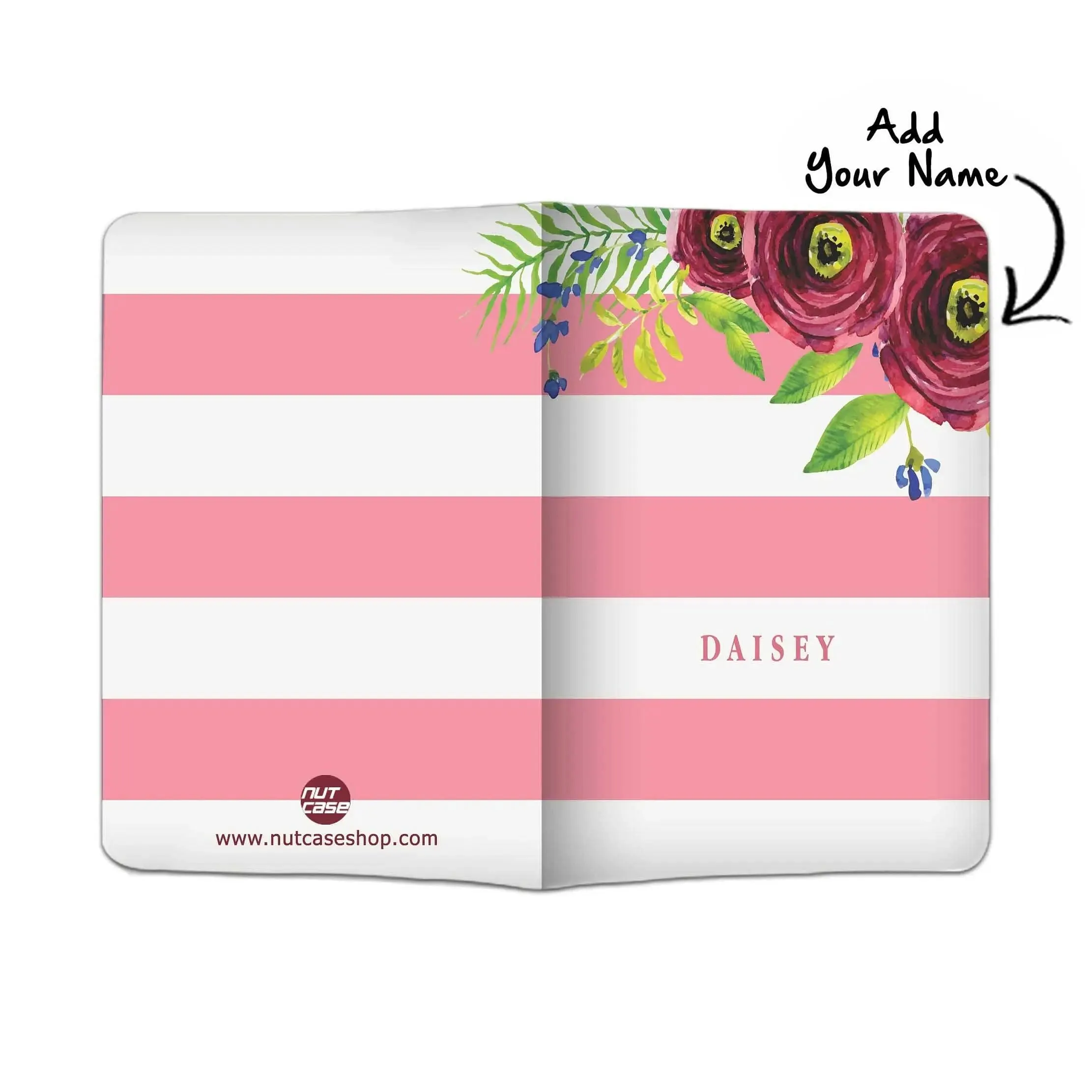 New Customized Passport Holder - Pink Strips