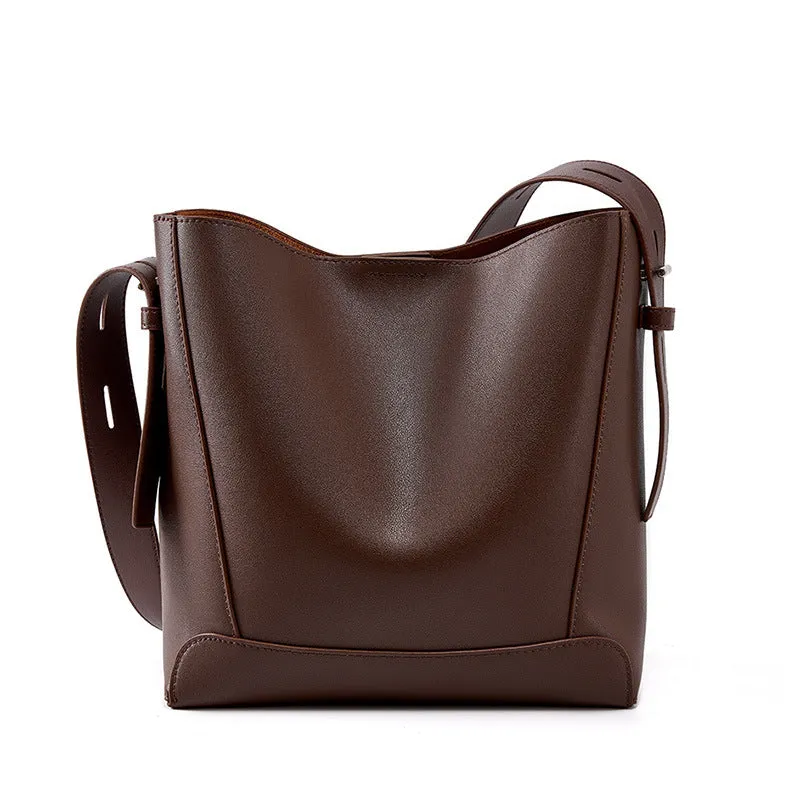 NEW WOMEN'S BAG CROSSBODY BAG VERSATILE LEATHER ONE SHOULDER LARGE CAPACITY COMMUTING BUCKET BAG