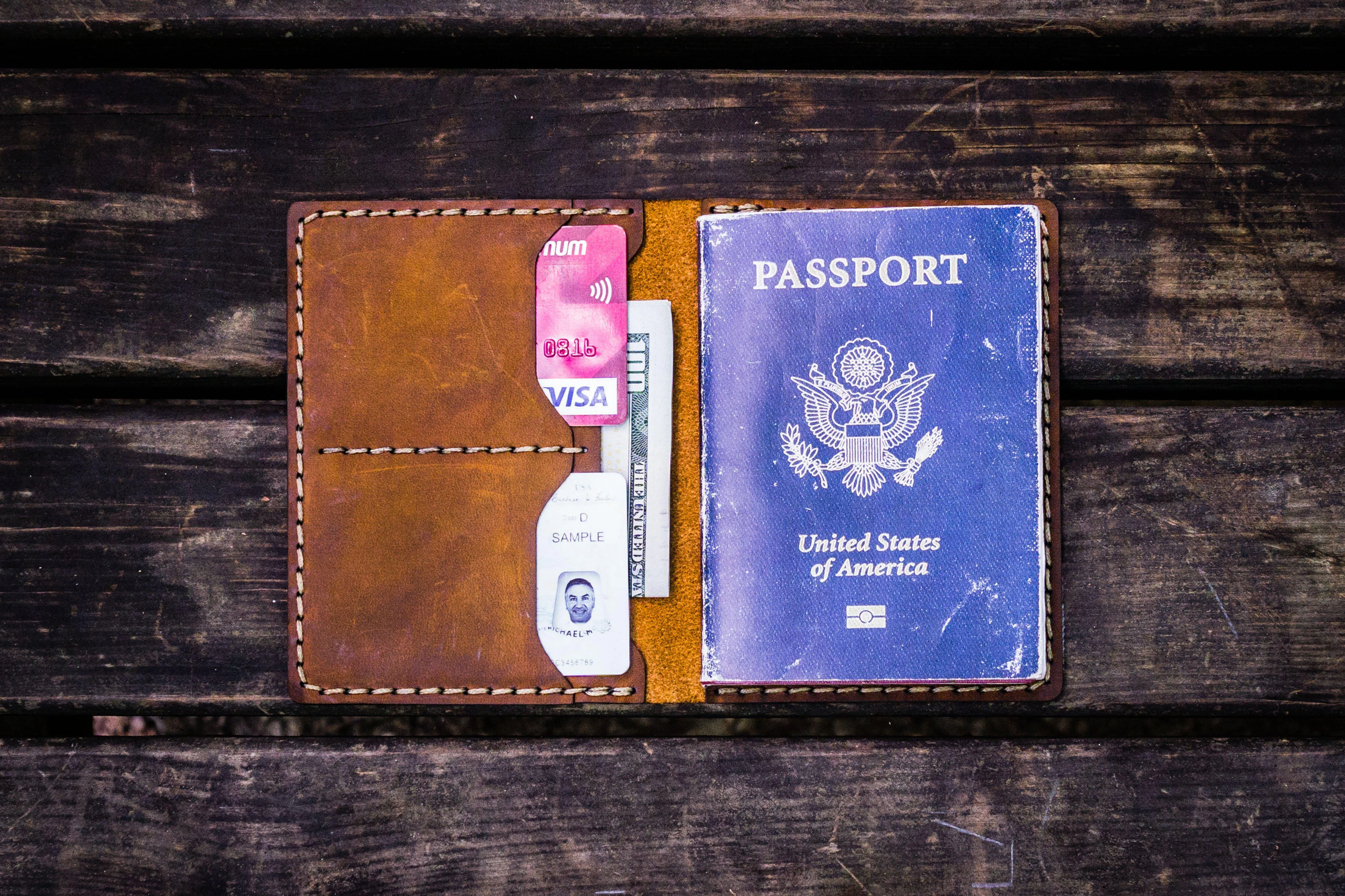 No.06 Leather Passport Holder - Crazy Horse Brown