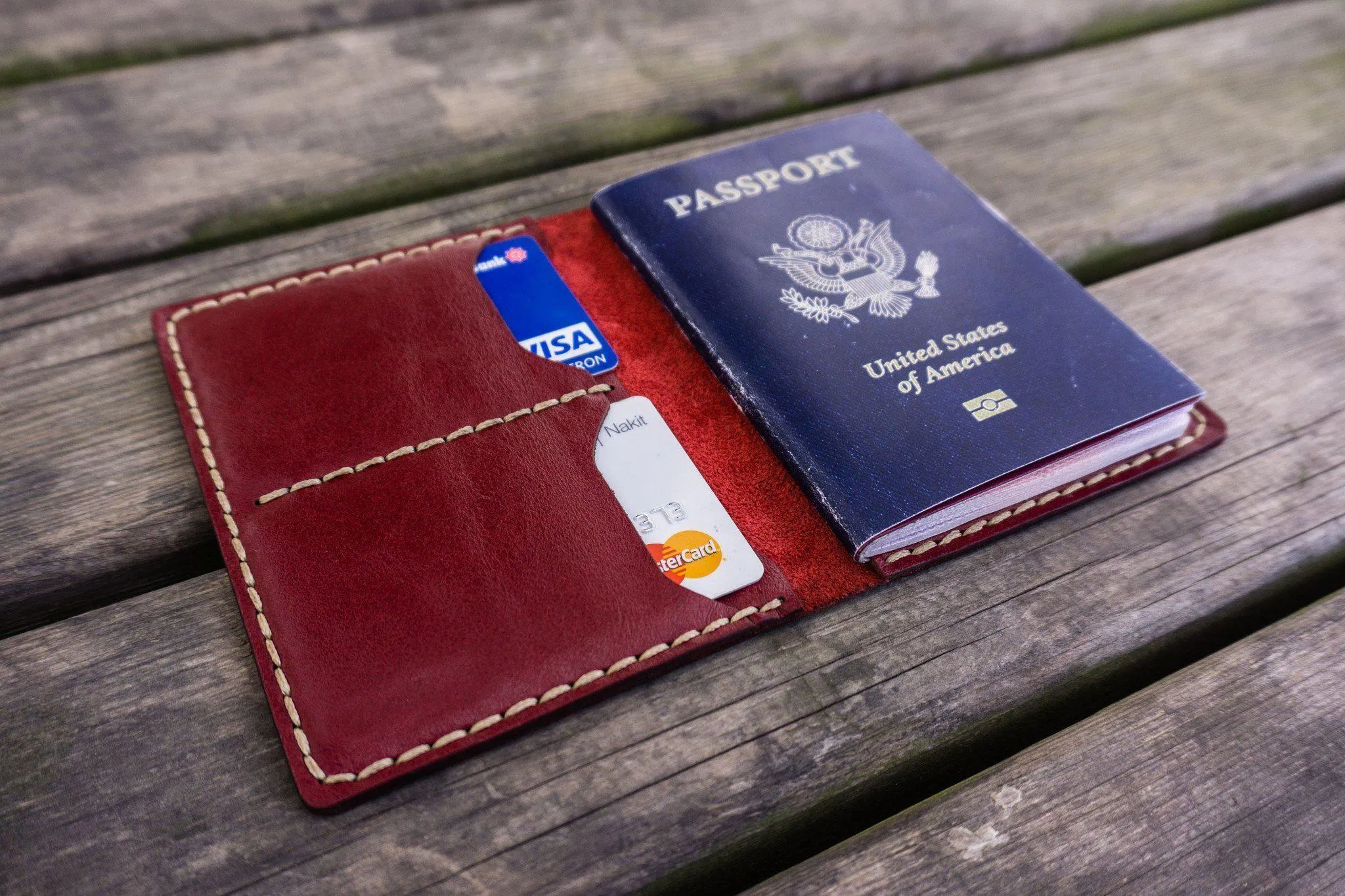 No.06 Leather Passport Holder-Red 1