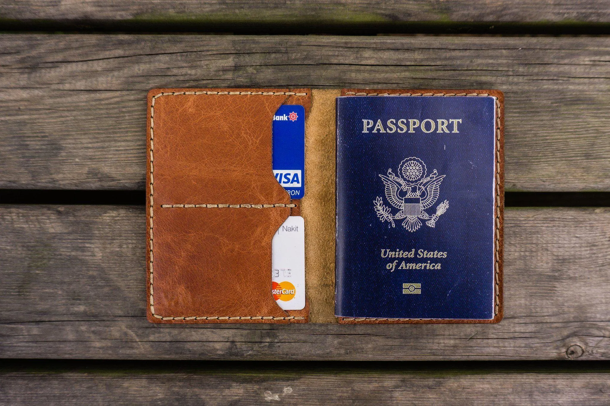 No.06 Leather Passport Holder-Rustic Brown