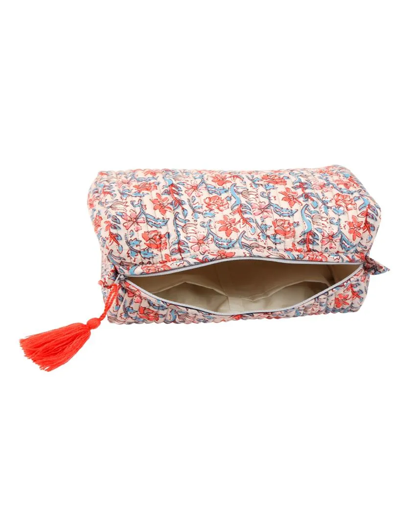 Noor Cotton Quilted Pouch | 9 x 5 x 6 inches