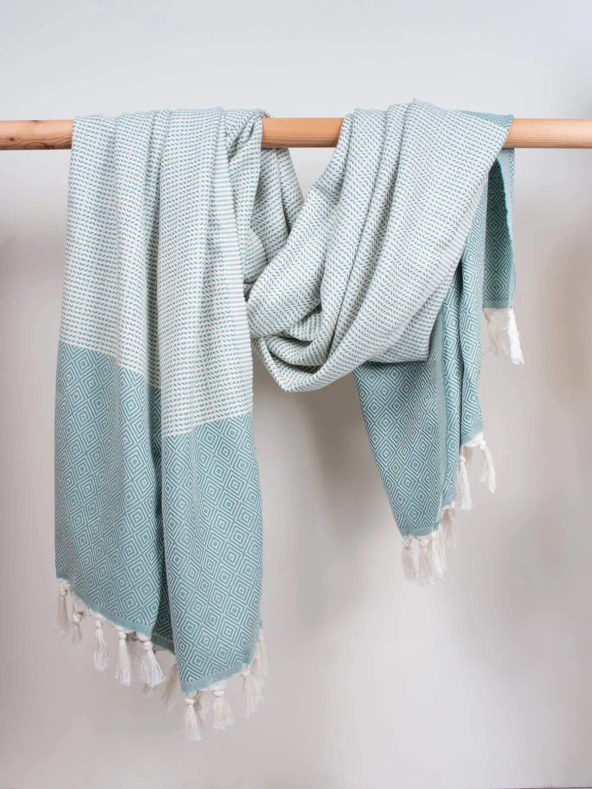 Nordic Dot Hammam Towel, Grey Green