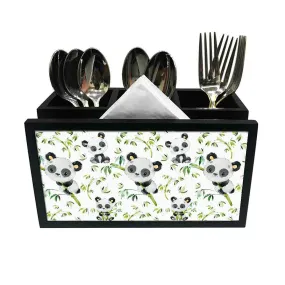 Nutcase Designer Cutlery Tissue Holder Stand Napkin Spoons Forks Knives Organizer - (CUTLERY NOT INCLUDED) -Made in India - Cute koala