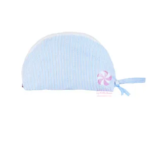 Oh Mint Large Taco Bag, Baby Blue Seersucker