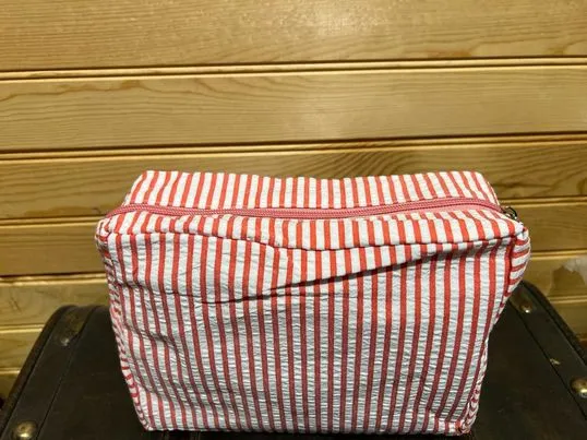 Original Seersucker Makeup Bag - Red