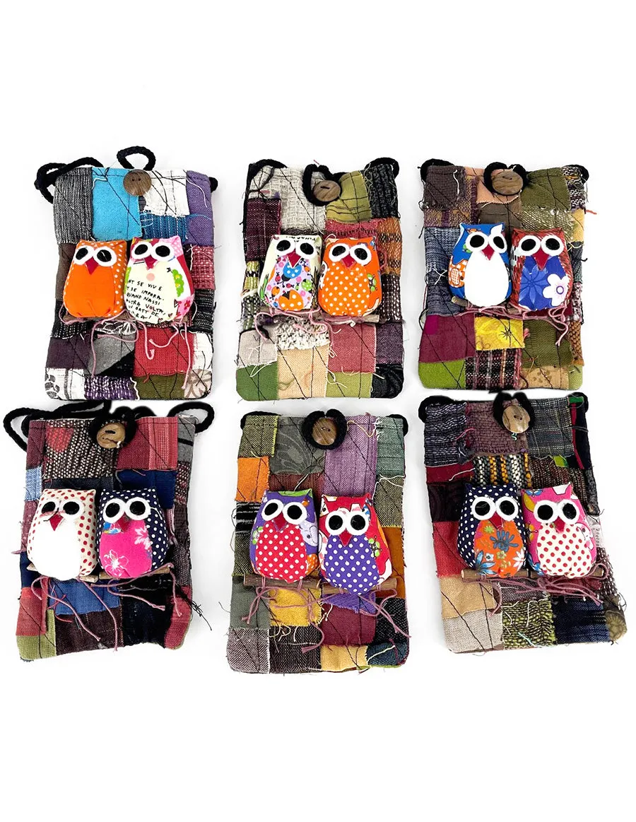 Owl Patchwork Mini Messenger Bag