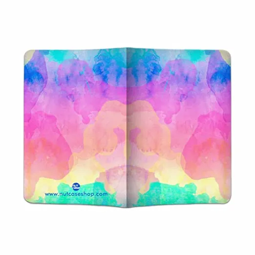 Passport Cover Travel Wallet Holder -Watercolors Paint Mix Colors