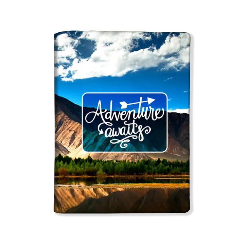 Passport Holder for Travel Case with Luggage Tag Set - Adventure Awaits